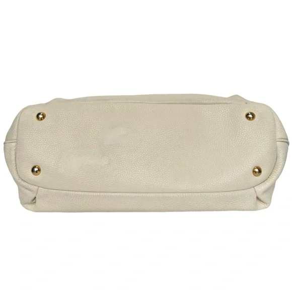 Miu Miu Pebbled Leather Crossbody Shoulder Hand Bag Satchel East West Off White - Picture 8 of 17